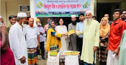 কাপাসিয়ায় বিনামূল্যে কৃষকের জন্য বীজ ও সার বিতরণ