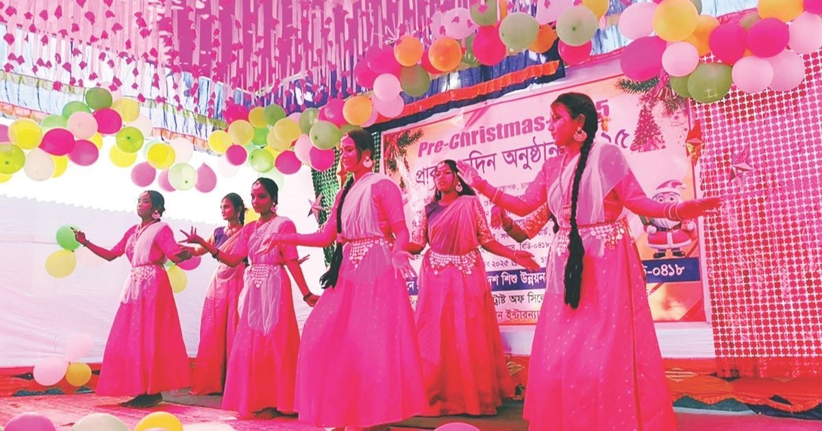 কমলগঞ্জে চা-বাগানে প্রাক-বড়দিনের আনন্দ উৎসব