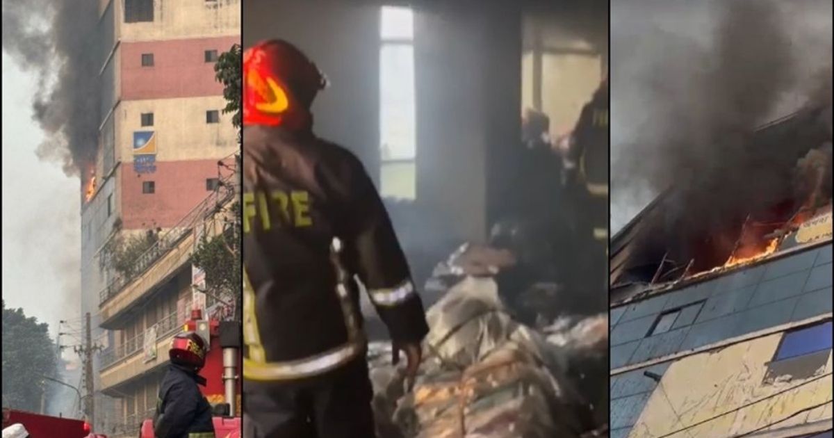 পুরান ঢাকার বাবুবাজারে হাজী টাওয়ারে আগুন, ৯ ইউনিট উদ্ধারকাজ শুরু