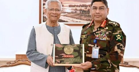 সেনাপ্রধানের বিদায়ী সাক্ষাৎ প্রধান উপদেষ্টার সাথে