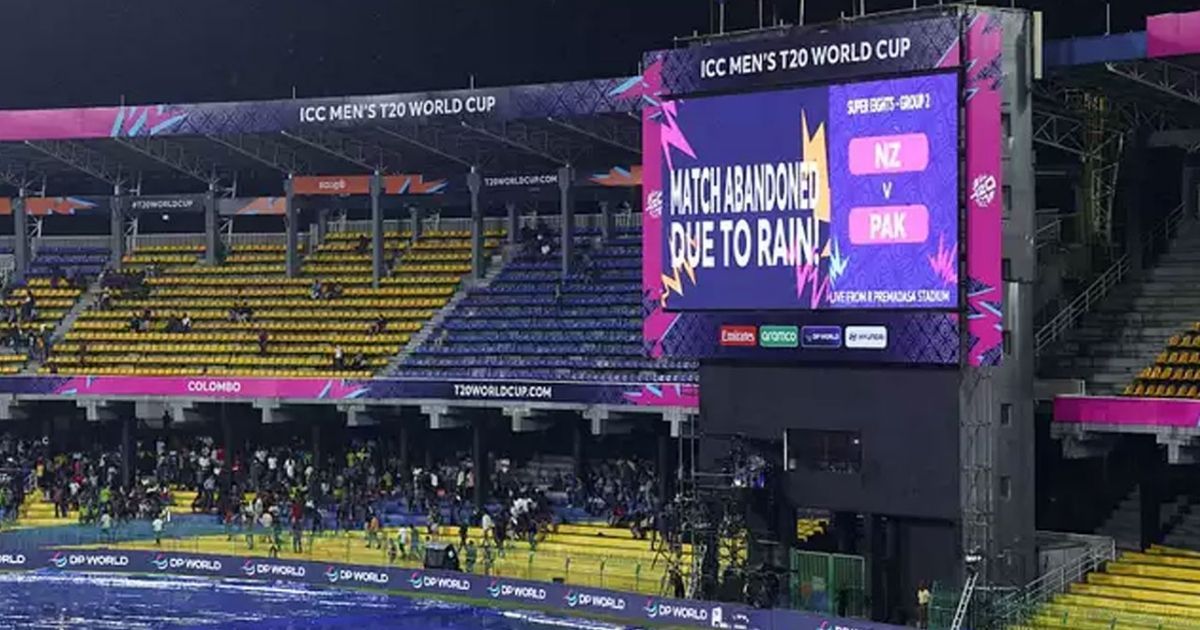 কলম্বোতে বৃষ্টির কারণে নিউজিল্যান্ড-পাকিস্তান ম্যাচ পরিত্যক্ত