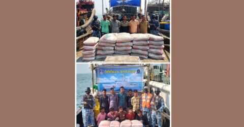 কোস্ট গার্ডের পৃথক অভিযান: মায়ানমারে চালানো পাচারকালে ২০ পাচারকারীসহ বিপুল পরিমাণ সিমেন্ট আটক