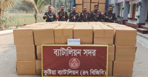 কুষ্টিয়া ও মেহেরপুরে বিজিবির পৃথক অভিযান: কোটি টাকার অবৈধ সিগারেট ও গাঁজা উদ্ধার